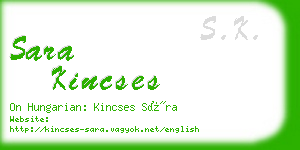 sara kincses business card